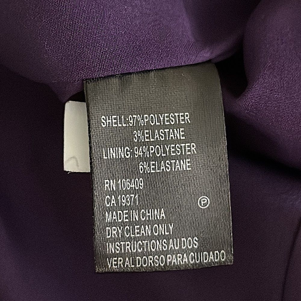 Tahari ASL Blazer Size 14 Split Bell-Sleeve Purple - Picture 12 of 13